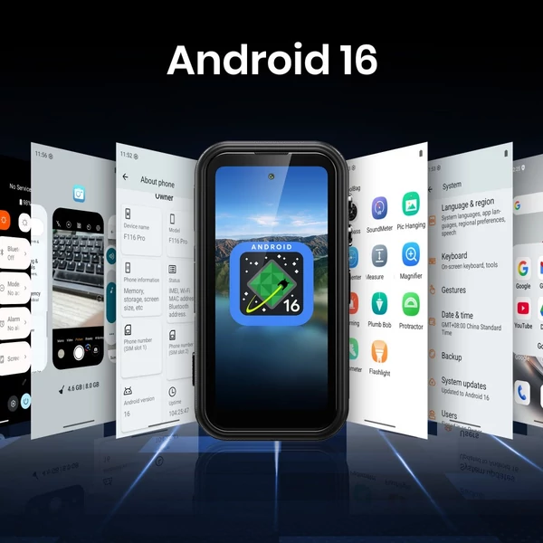 FOSSiBOT F116 Pro strapabíró okostelefon, 12GB/256GB, Dimensity 7300 5G, 48MP OIS, 50MP kamera, 4.0'' 120Hz, 3700mAh, Android 16, IP68/IP69K, NFC - Szürke
