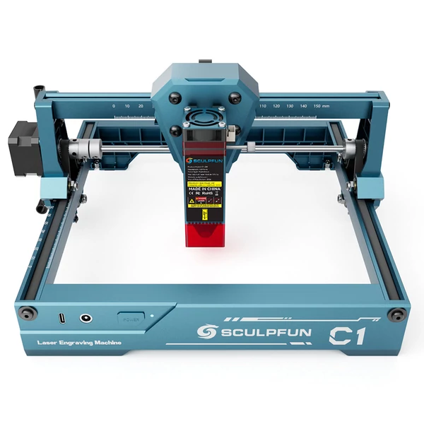 SCULPFUN C1 6W mini lézergravírozó, 0,06 mm pontosság, 150×130 mm munkaterület, 10000 mm/perc, gyors telepítés, LightBurn kompatibilis