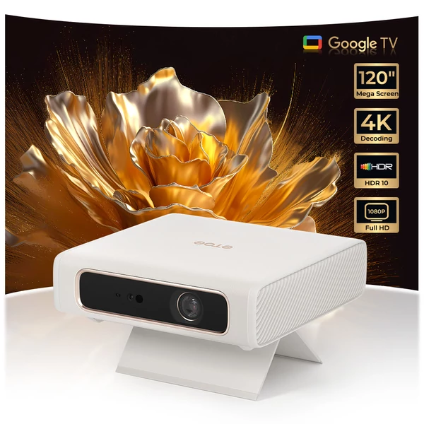 ETOE Dolphin 2 RGB lézerprojektor, 1080P FHD, Google TV, 800 ANSI, 110% BT.2020, automata fókusz, 2 órás üzemidő, Dolby Audio, WiFi/Bluetooth, HDMI 2.1, USB‑C
