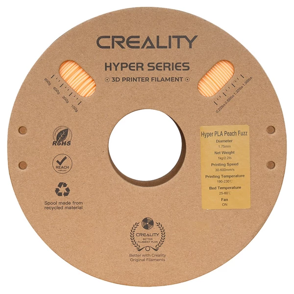 Creality Hyper-PLA 1kg 3D nyomtató filament – Barack‑rózsaszín