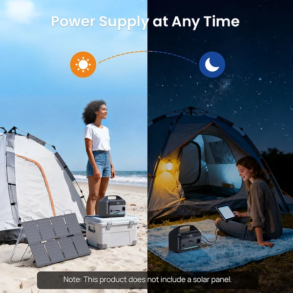 DaranEner NEOS hordozható erőmű – 288Wh LiFePO4 akkumulátor, 600W tiszta szinusz, 1200W csúcs, 100W USB‑C PD, MPPT, UPS