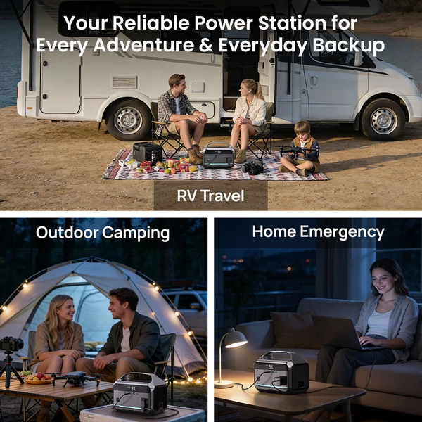 DaranEner NEO300L hordozható erőmű – 288Wh LiFePO4, 350W tiszta szinusz, 600W csúcs, 100W napenergia, USB‑C PD, USB‑A, autós aljzat, MPPT, BMS, UPS