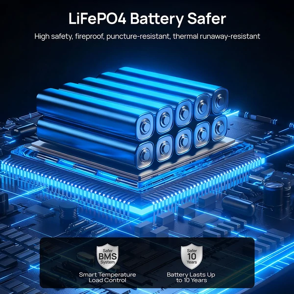 DaranEner NEO300L hordozható erőmű – 288Wh LiFePO4, 350W tiszta szinusz, 600W csúcs, 100W napenergia, USB‑C PD, USB‑A, autós aljzat, MPPT, BMS, UPS