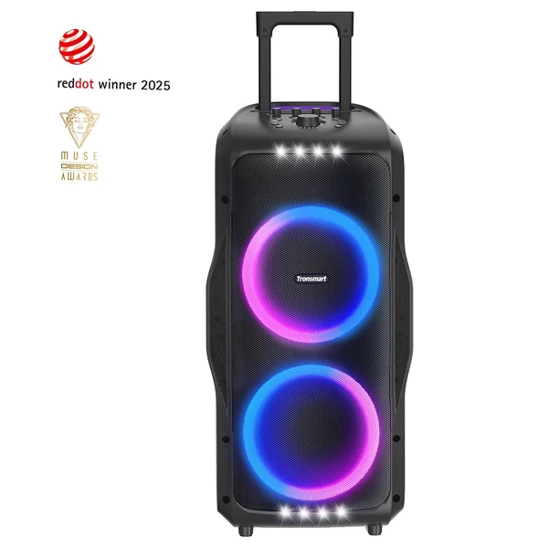 Tronsmart Halo 300 party hangszóró XLR, gitár és mikrofon bemenettel, 240W erő, Beat‑Sync LED, 20h üzemidő