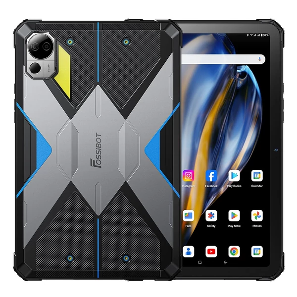 FOSSiBOT DT2 strapabíró tablet, 10.4'' 2K kijelző, Helio G99, 12GB+256GB, 64MP kamera, 22000mAh, 66W gyorstöltés, 4G, WiFi6, Android 13 - Kék
