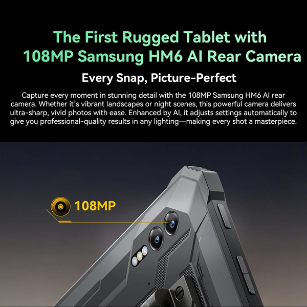 Blackview Active 10 Pro 5G strapabíró tablet, 10.95'' IPS, Dimensity 7300, 12/512GB, 30000mAh, Android 14, 50+108+20MP, NFC, GPS