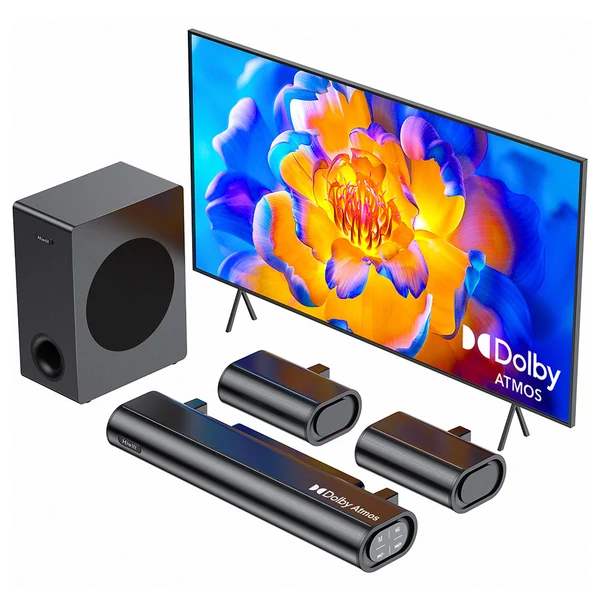 Hiwill A51 5.1 csatornás soundbar mélynyomóval, 380W csúcsteljesítmény, állítható magas és basszus