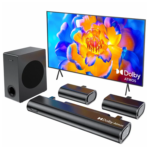 Hiwill A51 5.1 csatornás soundbar mélynyomóval, 380W csúcsteljesítmény, állítható magas és basszus