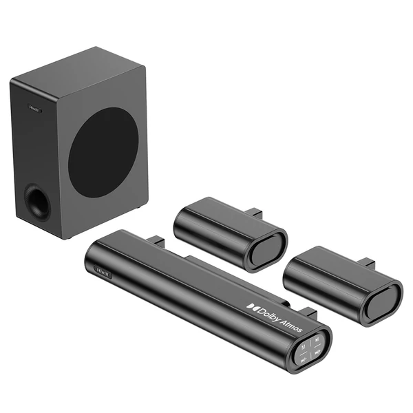 Hiwill A51 5.1 csatornás soundbar mélynyomóval, 380W csúcsteljesítmény, állítható magas és basszus