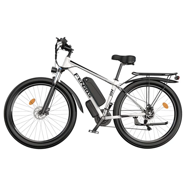 FENGQS Q8 elektromos kerékpár, 750W motorral, 48V 17.5Ah akkumulátorral, 27.5” gumik, 50 km/h, 85 km hatótáv, mechanikus tárcsafék, 21 sebesség – Fehér