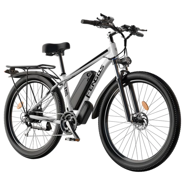 FENGQS Q8 elektromos kerékpár, 750W motorral, 48V 17.5Ah akkumulátorral, 27.5” gumik, 50 km/h, 85 km hatótáv, mechanikus tárcsafék, 21 sebesség – Fehér