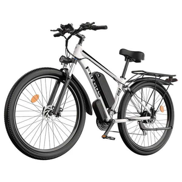 FENGQS Q8 elektromos kerékpár, 750W motorral, 48V 17.5Ah akkumulátorral, 27.5” gumik, 50 km/h, 85 km hatótáv, mechanikus tárcsafék, 21 sebesség – Fehér