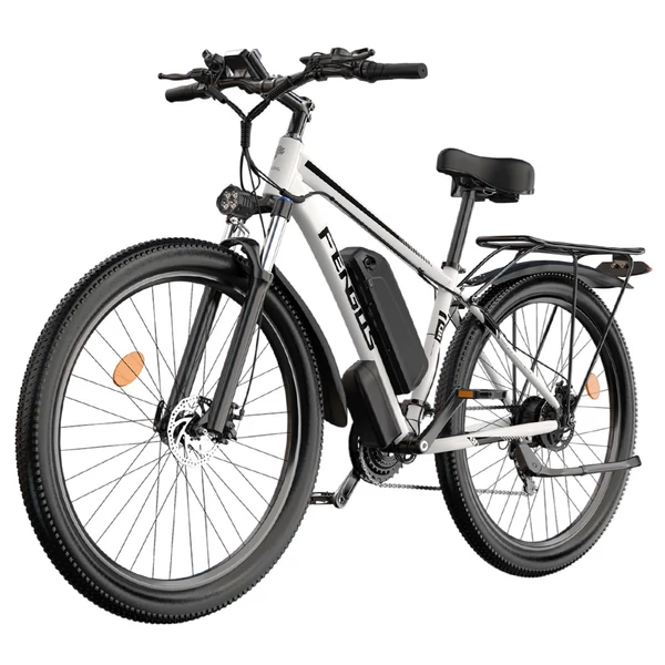 FENGQS Q8 elektromos kerékpár, 750W motorral, 48V 17.5Ah akkumulátorral, 27.5” gumik, 50 km/h, 85 km hatótáv, mechanikus tárcsafék, 21 sebesség – Fehér