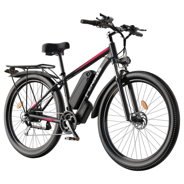 FENGQS Q8 elektromos kerékpár, 750W motorral, 48V 17.5Ah akkumulátorral, 27.5” gumik, 50 km/h, 85 km hatótáv, mechanikus tárcsafék, 21 sebesség – Piros