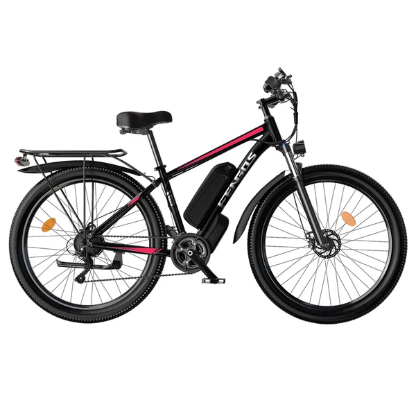 FENGQS Q8 elektromos kerékpár, 750W motorral, 48V 17.5Ah akkumulátorral, 27.5” gumik, 50 km/h, 85 km hatótáv, mechanikus tárcsafék, 21 sebesség – Piros