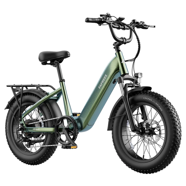 FAFREES F20 Rover elektromos kerékpár, 250W hátsó agymotorral, 48V 15Ah kivehető akkumulátorral, 80 km hatótávval, 20×4.0” vastag gumikkal – Auróra zöld
