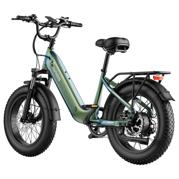 FAFREES F20 Rover elektromos kerékpár, 250W hátsó agymotorral, 48V 15Ah kivehető akkumulátorral, 80 km hatótávval, 20×4.0” vastag gumikkal – Auróra zöld