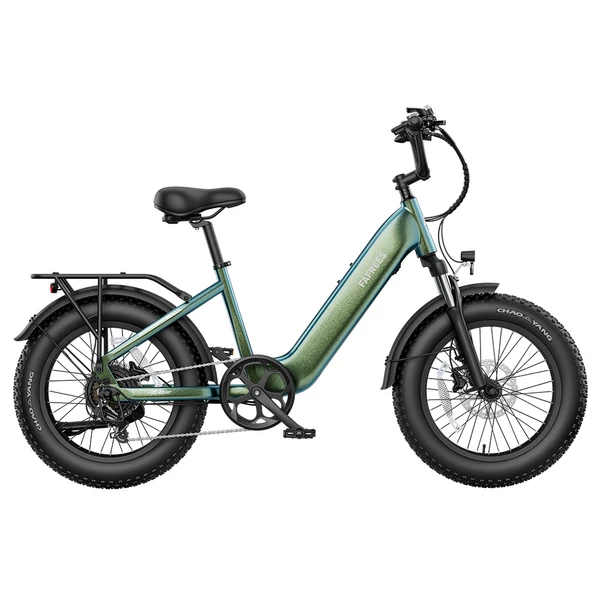 FAFREES F20 Rover elektromos kerékpár, 250W hátsó agymotorral, 48V 15Ah kivehető akkumulátorral, 80 km hatótávval, 20×4.0” vastag gumikkal – Auróra zöld