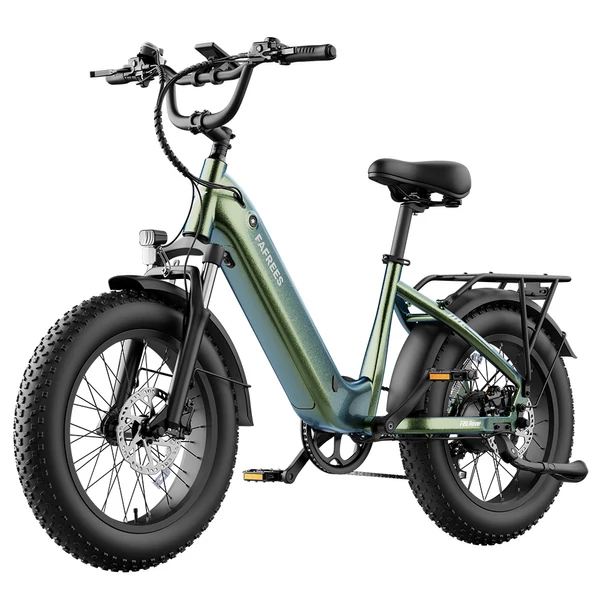 FAFREES F20 Rover elektromos kerékpár, 250W hátsó agymotorral, 48V 15Ah kivehető akkumulátorral, 80 km hatótávval, 20×4.0” vastag gumikkal – Auróra zöld