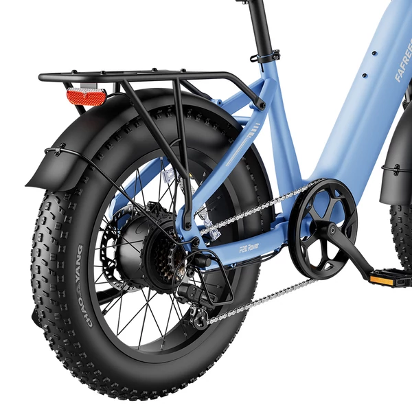 FAFREES F20 Rover elektromos kerékpár, 250W hátsó agymotorral, 48V 15Ah kivehető akkumulátorral, 80 km hatótávval, 20×4.0” vastag gumikkal – Kék