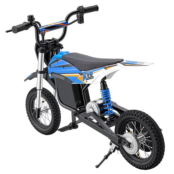 iScooter A12 gyerek elektromos dirt bike, 300W, 36V 4.5Ah, 25 km/h, 20 km hatótáv, 12'' kerék, rugózás, tárcsafék – Kék