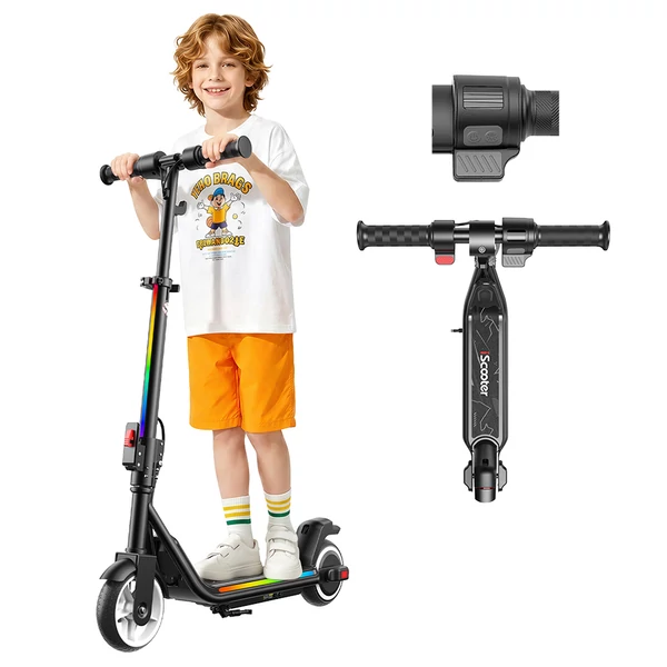 iScooter iK3Max gyerek elektromos roller, 200W motor, 21.6V 4.5Ah akku, 6.5\" kerék, 3 sebesség, dupla fék, RGB fény, Bluetooth