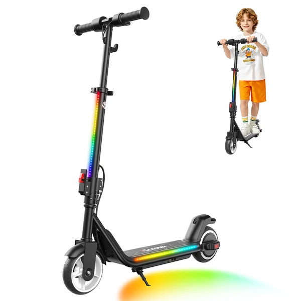 iScooter iK3Max gyerek elektromos roller, 200W motor, 21.6V 4.5Ah akku, 6.5\" kerék, 3 sebesség, dupla fék, RGB fény, Bluetooth