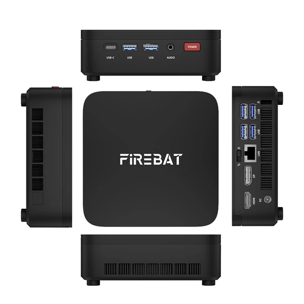 FIREBAT R3 mini PC Ryzen 5 7430U, 16GB RAM, 512GB SSD, 4K hármas kijelzés, WiFi 6, BT 5.2