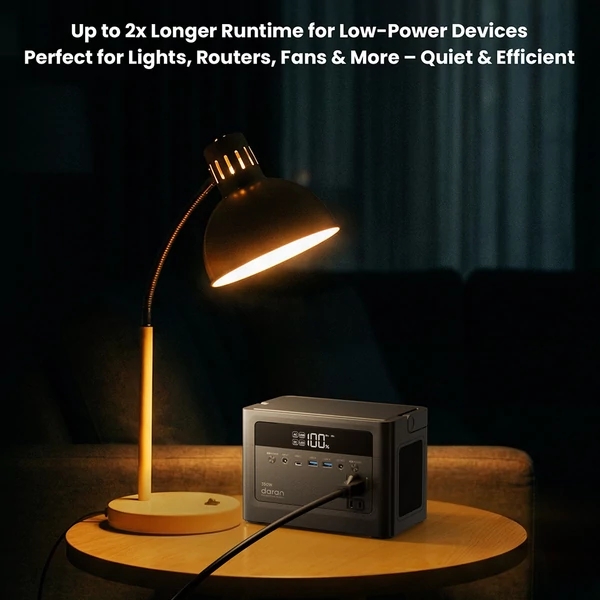 DaranEner Cubus350L hordozható erőmű, 288Wh LiFePO4 akkumulátor, 350W tiszta szinusz, 700W rásegítés, kempinghez és vészhelyzethez