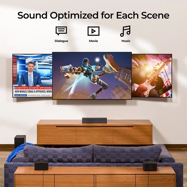 Ultimea Poseidon M4T 5.1 hangrendszer + Steady 300 hangfalállvány pár, Dolby Atmos, 450W, állítható surround