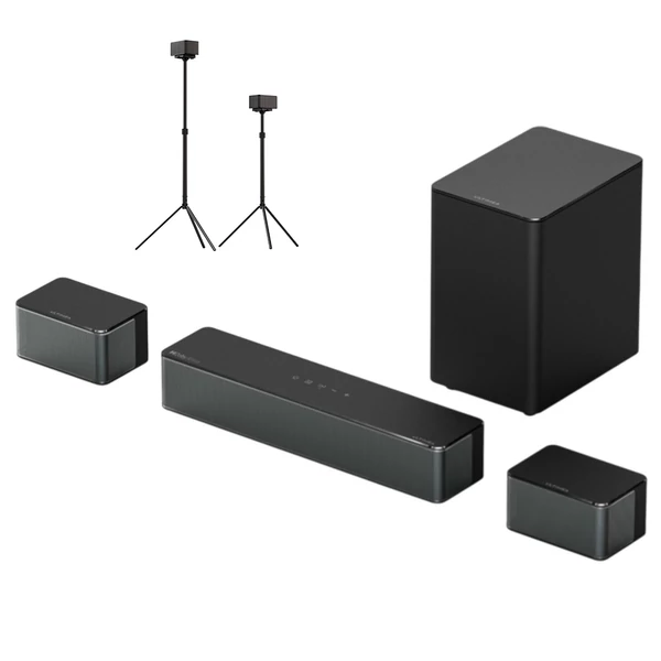 Ultimea Poseidon M4T 5.1 hangrendszer + Steady 300 hangfalállvány pár, Dolby Atmos, 450W, állítható surround