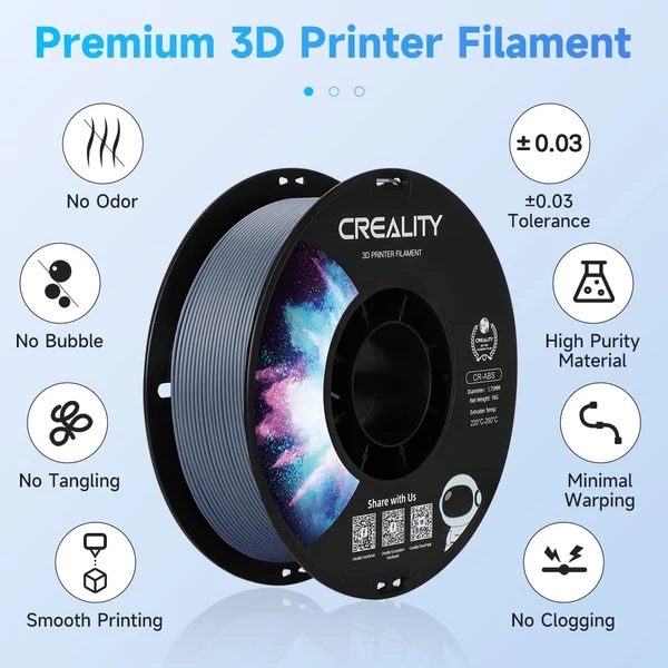 4kg Creality CR‑ABS filament – sárga, nagy szilárdságú 3D nyomtató alapanyag
