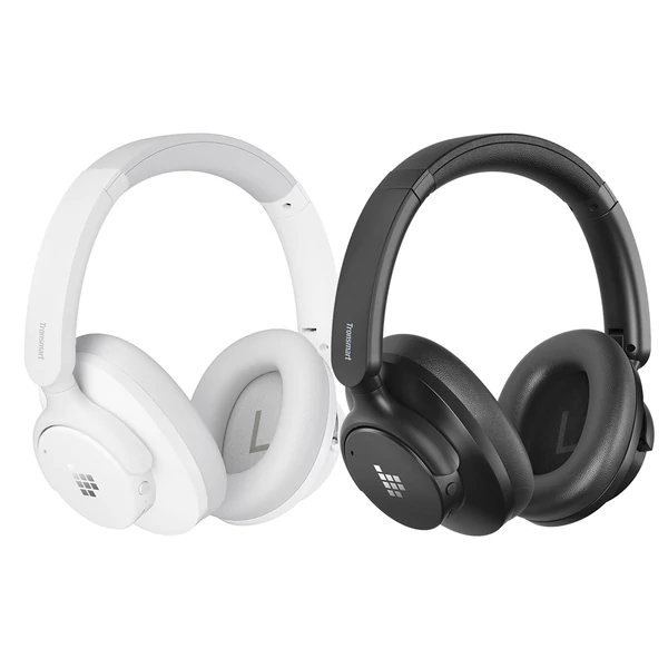 Tronsmart SOUNFII Q20S hibrid ANC fejhallgató, aktív zajszűrés, 60 órás üzemidő, Hi‑Res hang, 90°-ban forgatható párnák – fehér + fekete