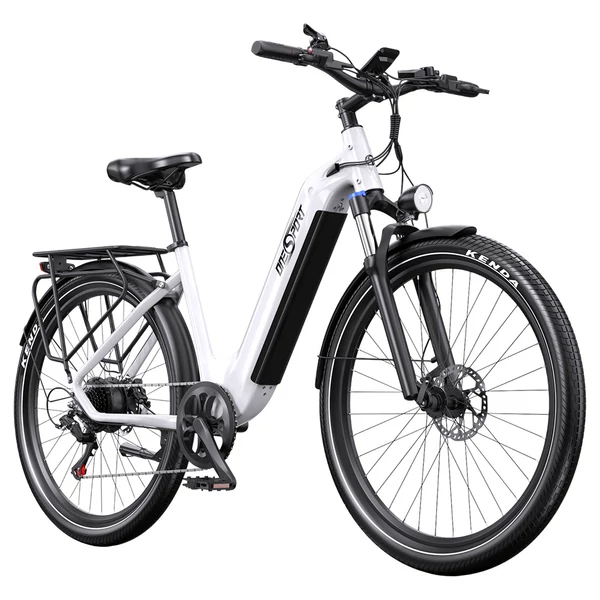 Onesport OT05 elektromos kerékpár 27,5" alumínium vázzal, 36V 18,2Ah akkuval, ANANDA 250W motorral, Shimano 7 sebességgel – Fehér