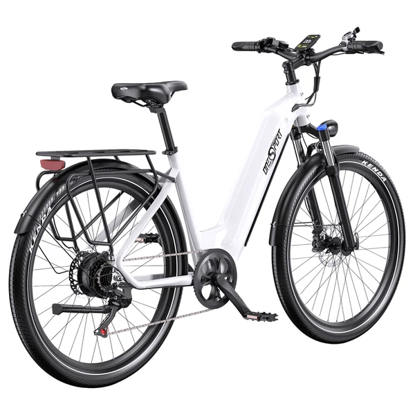 Onesport OT05 elektromos kerékpár 27,5" alumínium vázzal, 36V 18,2Ah akkuval, ANANDA 250W motorral, Shimano 7 sebességgel – Fehér