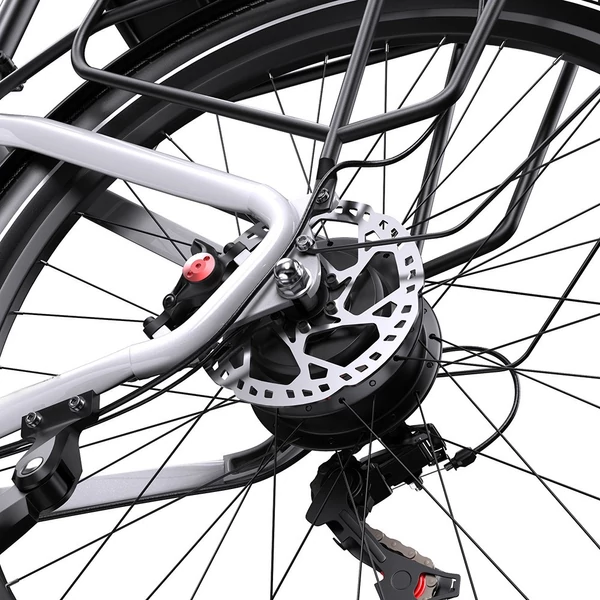 Onesport OT05 elektromos kerékpár 27,5" alumínium vázzal, 36V 18,2Ah akkuval, ANANDA 250W motorral, Shimano 7 sebességgel – Fehér