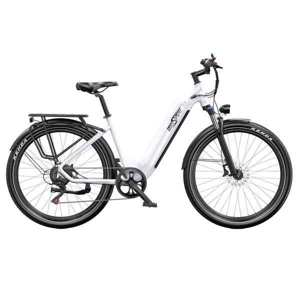Onesport OT05 elektromos kerékpár 27,5" alumínium vázzal, 36V 18,2Ah akkuval, ANANDA 250W motorral, Shimano 7 sebességgel – Fehér