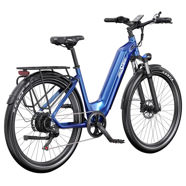 Onesport OT05 elektromos kerékpár 27,5" alumínium vázzal, 36V 18,2Ah akkuval, ANANDA 250W motorral, Shimano 7 sebességgel – Sötétkék