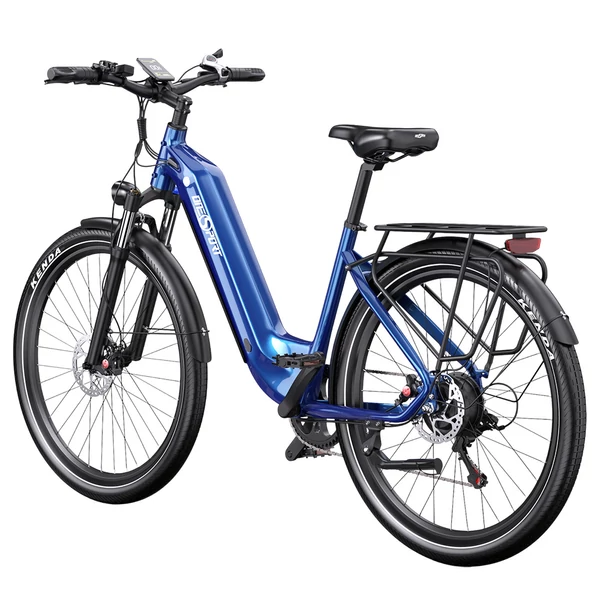 Onesport OT05 elektromos kerékpár 27,5" alumínium vázzal, 36V 18,2Ah akkuval, ANANDA 250W motorral, Shimano 7 sebességgel – Sötétkék