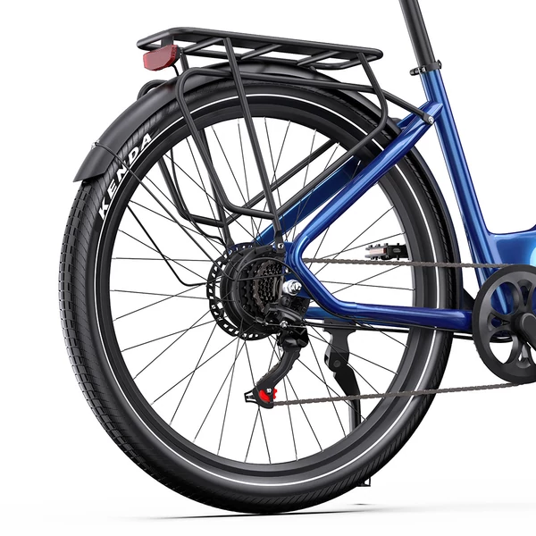 Onesport OT05 elektromos kerékpár 27,5" alumínium vázzal, 36V 18,2Ah akkuval, ANANDA 250W motorral, Shimano 7 sebességgel – Sötétkék