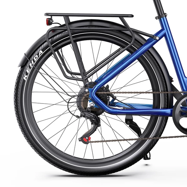 Onesport OT05 elektromos kerékpár 27,5" alumínium vázzal, 36V 18,2Ah akkuval, ANANDA 250W motorral, Shimano 7 sebességgel – Sötétkék