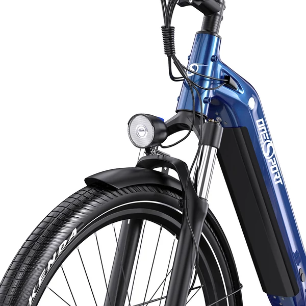 Onesport OT05 elektromos kerékpár 27,5" alumínium vázzal, 36V 18,2Ah akkuval, ANANDA 250W motorral, Shimano 7 sebességgel – Sötétkék