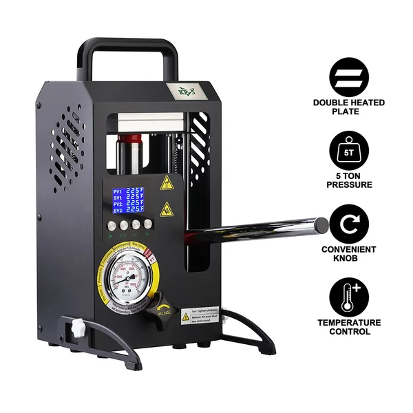 LTQ Vapor KP‑5 hőprés gép, 5 tonnás dupla fűtőlap, precíz hőmérséklet‑szabályozással