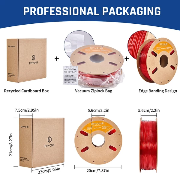 ERYONE nagy sebességű TPU filament 1kg – áttetsző piros