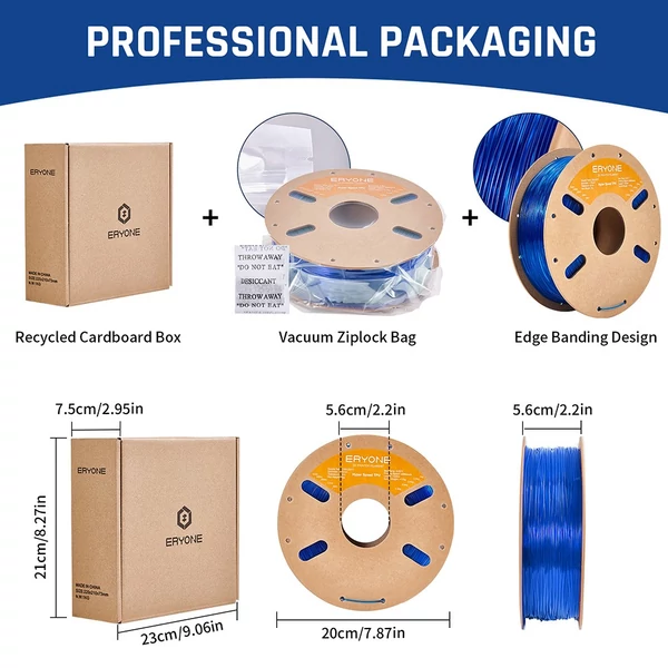 ERYONE nagy sebességű TPU filament 1kg – áttetsző kék