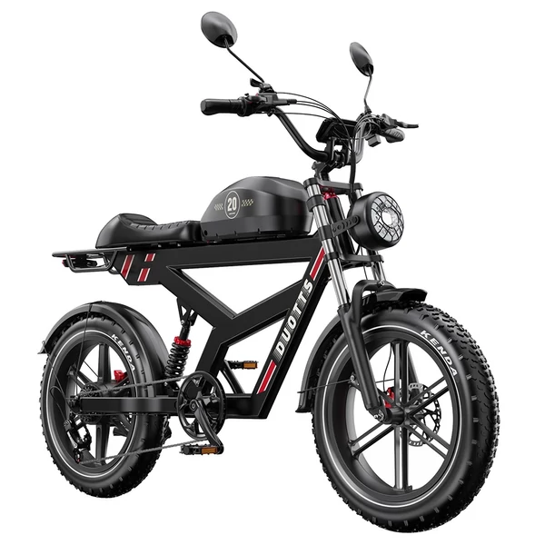 DUOTTS F20 elektromos kerékpár 750W motorral, 52V 27Ah akkumulátorral, 20×4.0 fat gumival, 50 km/h, akár 120 km hatótáv – Fekete