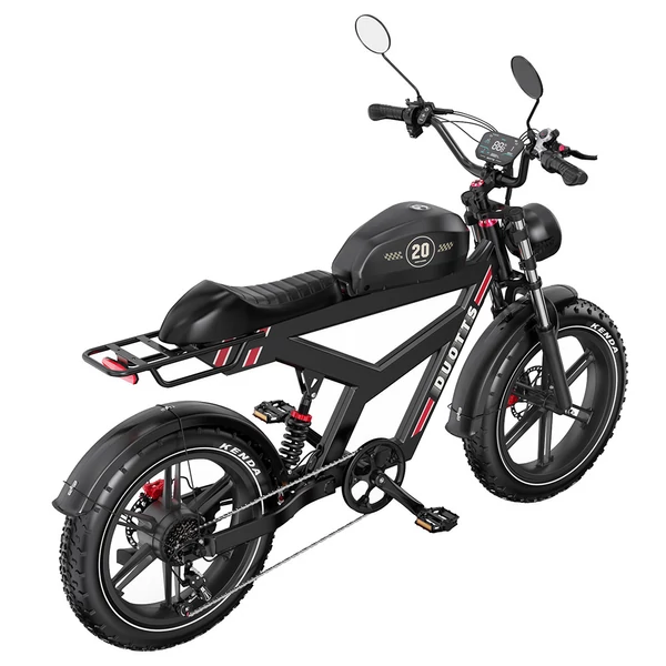 DUOTTS F20 elektromos kerékpár 750W motorral, 52V 27Ah akkumulátorral, 20×4.0 fat gumival, 50 km/h, akár 120 km hatótáv – Fekete