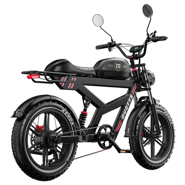 DUOTTS F20 elektromos kerékpár 750W motorral, 52V 27Ah akkumulátorral, 20×4.0 fat gumival, 50 km/h, akár 120 km hatótáv – Fekete