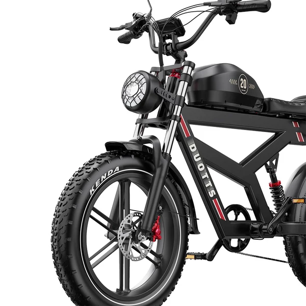DUOTTS F20 elektromos kerékpár 750W motorral, 52V 27Ah akkumulátorral, 20×4.0 fat gumival, 50 km/h, akár 120 km hatótáv – Fekete