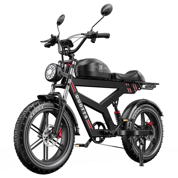 DUOTTS F20 elektromos kerékpár 750W motorral, 52V 27Ah akkumulátorral, 20×4.0 fat gumival, 50 km/h, akár 120 km hatótáv – Fekete